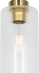 Art Deco závěsná lampa zlatá se skleněnými 4-světly - Laura