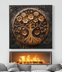 Obraz na plátně - Strom života Flow Air, dřevo styl FeelHappy.cz Velikost obrazu: 40 x 40 cm