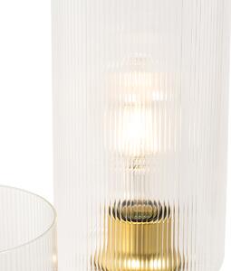 Stolní lampa Art Deco zlatá se sklem 2-světlo - Laura