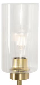 Stojací lampa ve stylu Art Deco zlatá se sklem 2-světlo - Laura