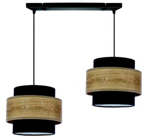 Candellux Lustr na lanku TWIN 2xE27/40W/230V hnědá/černá CA0908