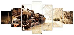 Obraz - Historická lokomotiva (210x100 cm)