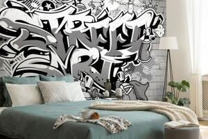 Tapeta šedý Street Art nápis se spreji - 150x100