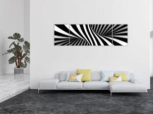 Abstraktní obraz se zebrovými pruhy (170x50 cm)