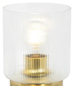 Stolní lampa Art Deco zlatá se sklem - Laura