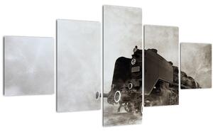 Obraz - Vlak v mlze (125x70 cm)