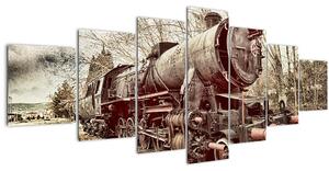Historický obraz lokomotivy (210x100 cm)