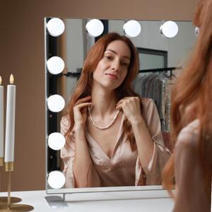 MMIRO, SR606, Hollywoodské make-up zrcadlo s osvětlením 60 x 50 cm | stříbrná SR606S