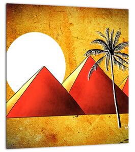 Obraz malovaných egyptských pyramid (30x30 cm)