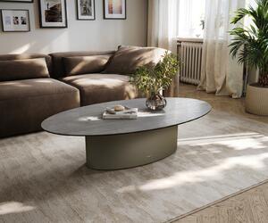 DELIFE Konferenční stolek Edge oválný 140×80 cm keramika beton šedá Casilda titanová barva