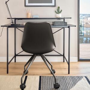Černá koženková konferenční židle Kave Home Ralf