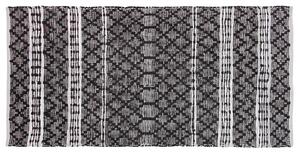 Kožený koberec 80 x 150 cm černý s béžovým FEHIMLI