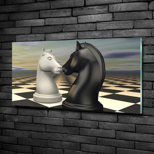 Fotoobraz na skle Šachy koně osh-99009038