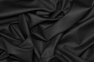 Prémiová kostýmová elastická vlna - Černá s jemným proužkem