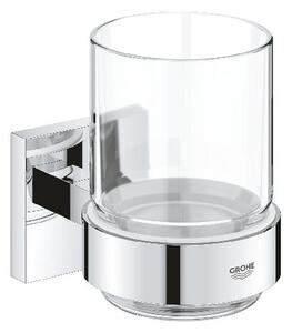 Grohe QuickFix Start Cube - Sklenka na kartáčky a pastu, s držákem, sklo/chrom 41097000