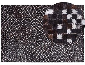 Kožený patchwork koberec 160 x 230 cm hnědý AKKESE