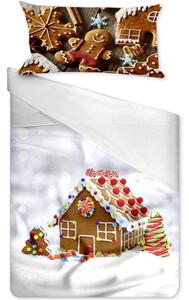Gipetex Natural Dream 3D italské povlečení 100% bavlna Pan di Zenzero - Perníková chaloupka - 140x200 / 70x90 cm