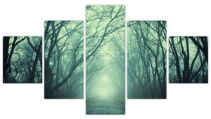 Obraz - Cesta s alejí stromů (125x70 cm)