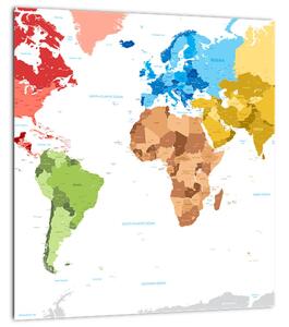 Obraz - Mapa světa (30x30 cm)