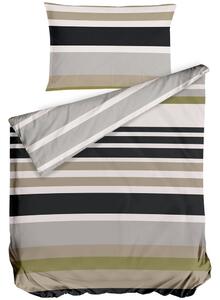 Bierbaum povlečení flanelové 6699 Stripe Olive 140x200/70x90 cm