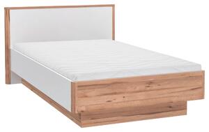 POSTEL, 120/200 cm bílá, barvy dubu Xora - Jednolůžkové postele