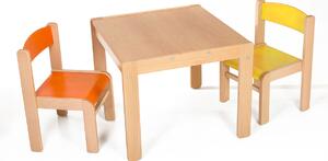 Hajdalánek Dětský stolek LUCAS + židličky LUCA (oranžová, žlutá) LUCASLUCAORAZLU