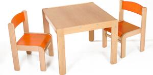 Hajdalánek Dětský stolek LUCAS + židličky LUCA (oranžová, oranžová) LUCASLUCAORAORA