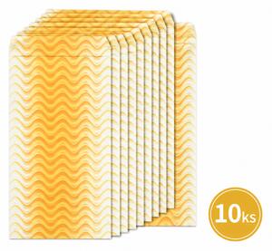 Dárkový papírový sáček s potiskem vlnek žlutý – 12 × 24 cm | Set 10 ks 8796101