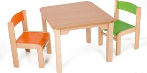 Hajdalánek Dětský stolek MATY + židličky LUCA (oranžová, zelená) MATYLUCAORAZEL