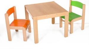 Hajdalánek Dětský stolek LUCAS + židličky LUCA (oranžová, zelená) LUCASLUCAORAZEL