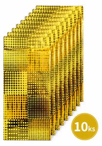 Dárkový sáček zlatý s metalickým potiskem – 12 × 22,5 cm | Set 10 ks 8796115