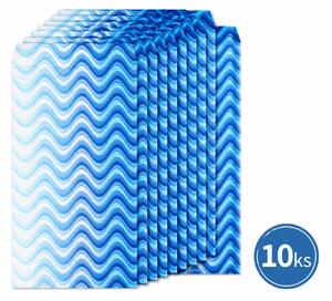 Dárkový papírový sáček s modrým potiskem vlnek – 12 × 24 cm | Set 10 ks 8796106