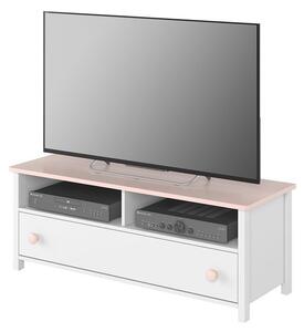 TV stolek Luna LN13, Barva: bílá / bílá + růžová Mirjan24 5902928583601
