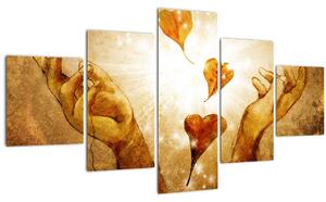 Obraz - Malba rukou plných lásky (125x70 cm)