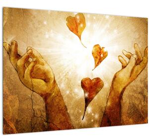 Obraz - Malba rukou plných lásky (70x50 cm)