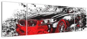 Obraz - Malované auto v akci (170x50 cm)