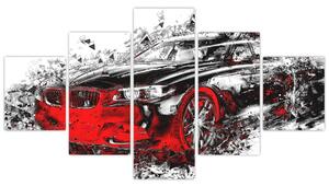 Obraz - Malované auto v akci (125x70 cm)