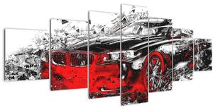 Obraz - Malované auto v akci (210x100 cm)
