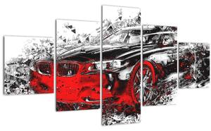 Obraz - Malované auto v akci (125x70 cm)
