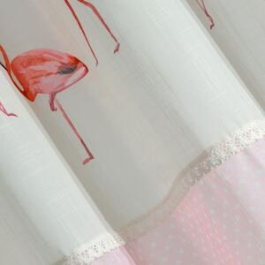 Růžová záclona na kroužcích FLAMINGO 140x250 cm