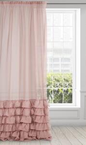 Růžová záclona na pásce DOLLY 140x250 cm