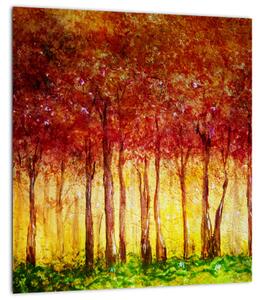 Obraz - Malba listnatého lesa (30x30 cm)
