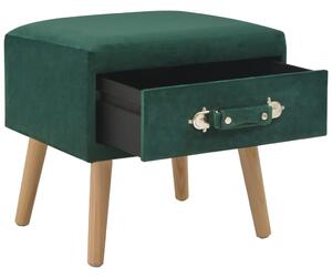 Noční stolek zelený 40 x 35 x 40 cm samet