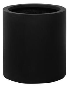 Pottery Pots Venkovní květináč kulatý Max S, Black (barva černá), kolekce Natural, kompozit Fiberstone, průměr 30 cm x v 30 cm, objem cca 20 l