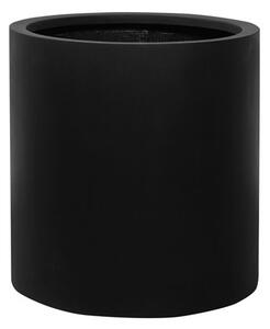 Pottery Pots Venkovní květináč kulatý Max M, Black (barva černá), kolekce Natural, kompozit Fiberstone, průměr 43 cm x v 43 cm, objem cca 62 l