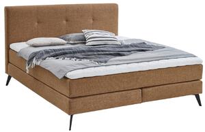 Hnědá látková dvoulůžková postel Meise Möbel Ancona 160 x 200 cm, boxspring
