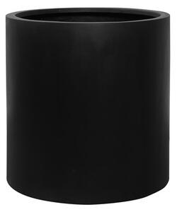 Pottery Pots Venkovní květináč kulatý Max L, Black (barva černá), kolekce Natural, kompozit Fiberstone, průměr 50 cm x v 50 cm, objem cca 98 l