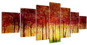 Obraz - Malba listnatého lesa (210x100 cm)