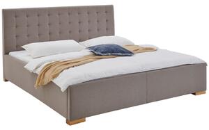 Šedo hnědá látková dvoulůžková postel Meise Möbel Malia 180 x 200 cm