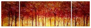 Obraz - Malba listnatého lesa (170x50 cm)